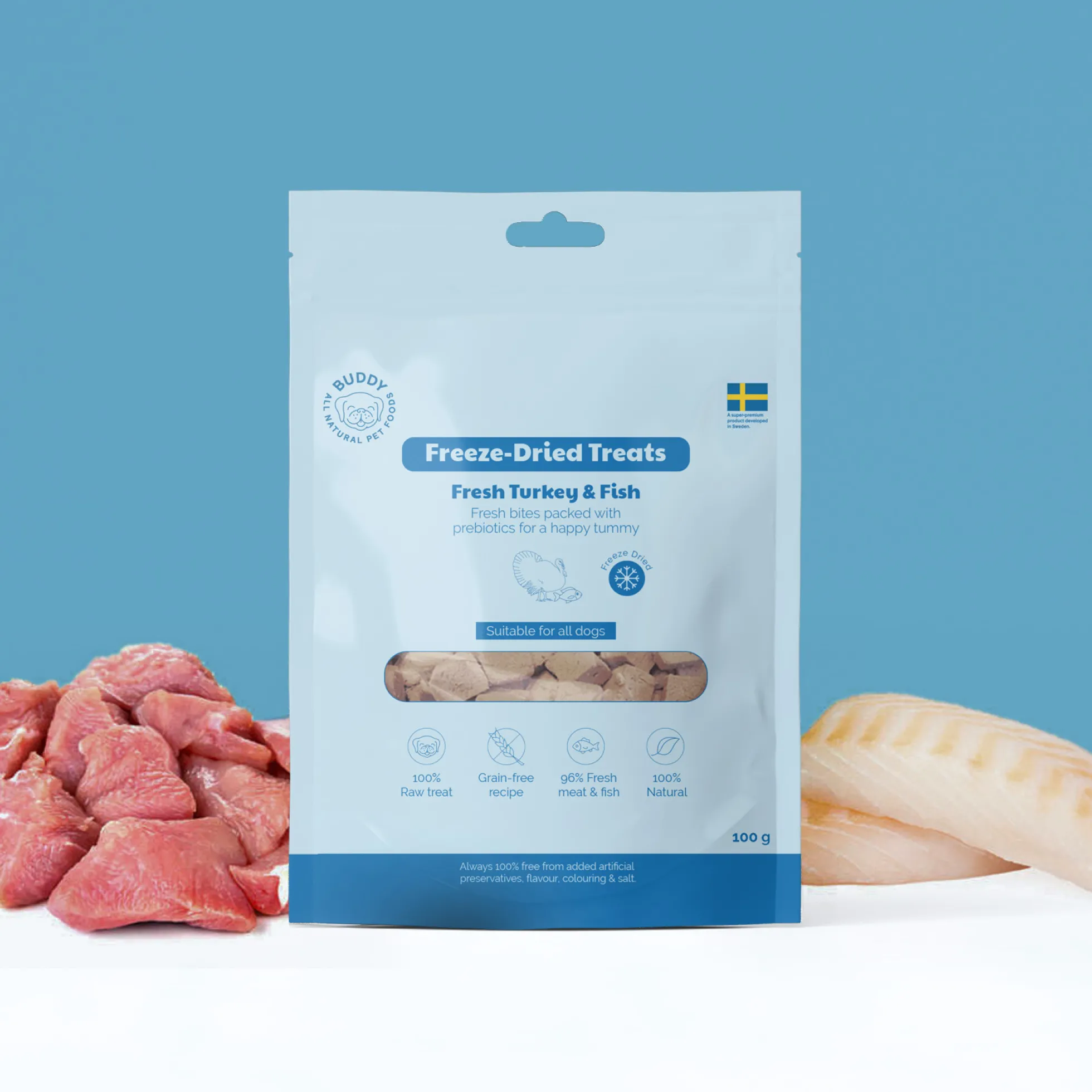 Buddy Pet Foods Buddy Freeze-Dried Treats Fresh Turkey & Fish