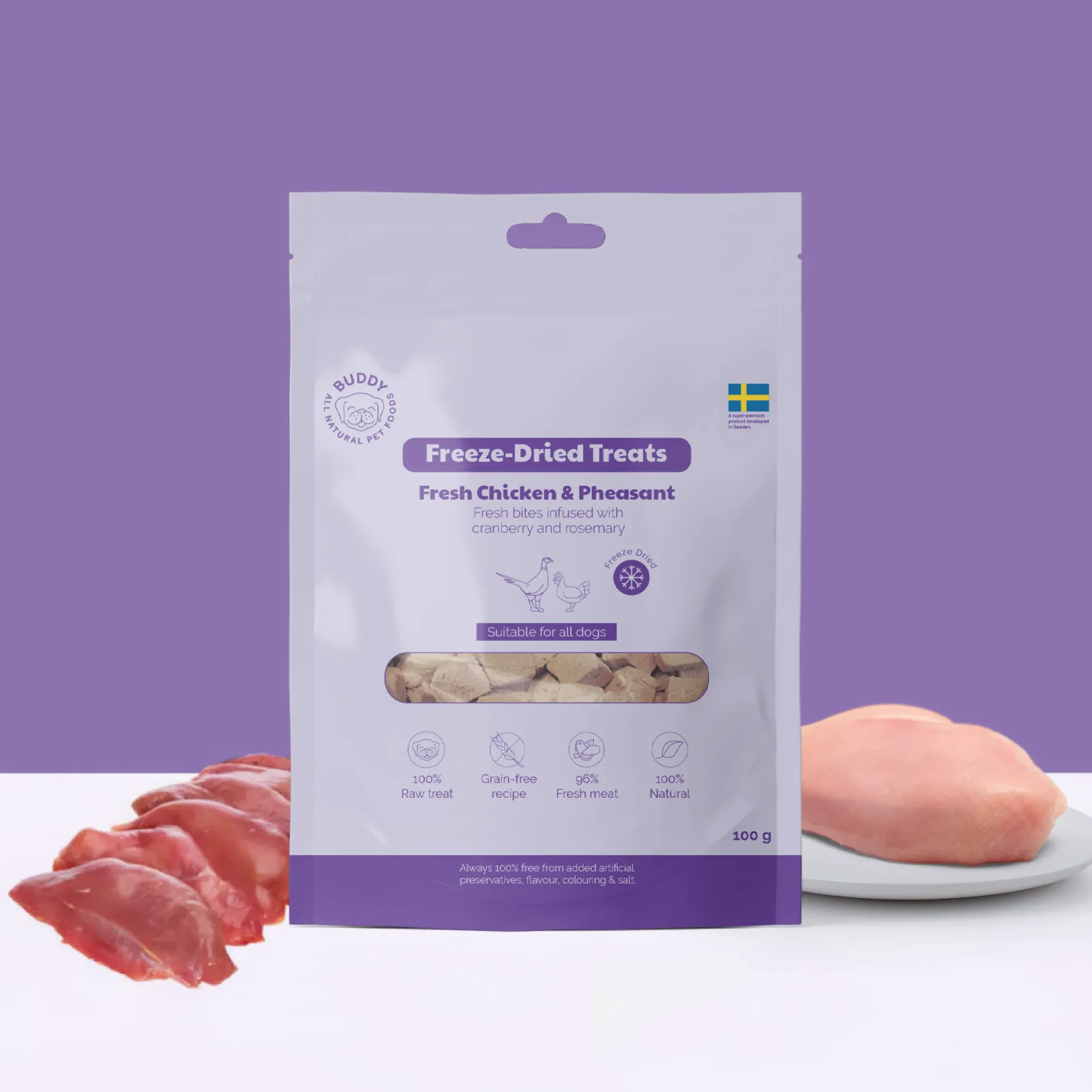 Buddy Pet Foods Buddy Freeze-Dried Treats Fresh Chicken & Phaesant