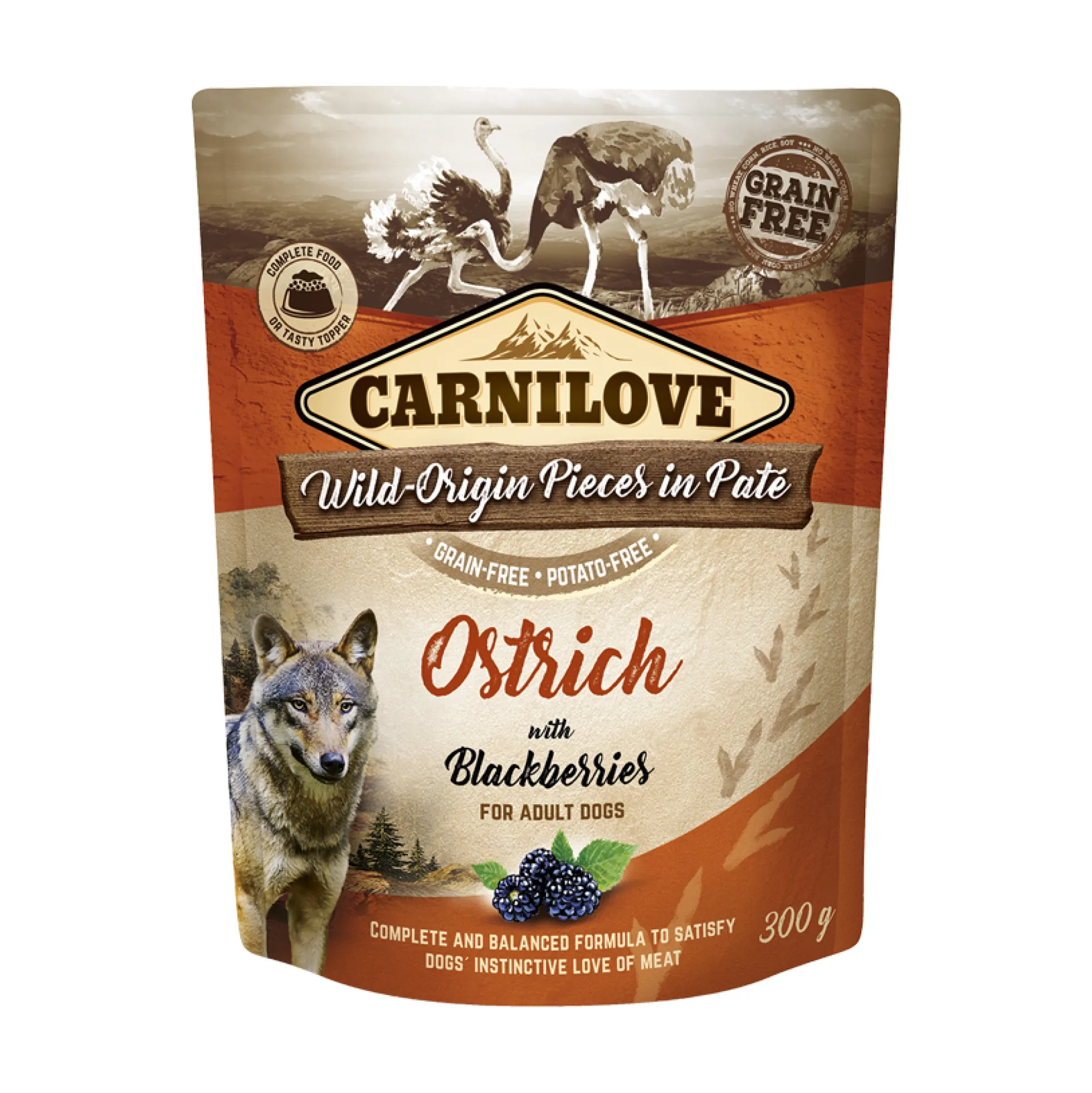 Carnilove Dog Pouch Paté Ostrich with Blackberries