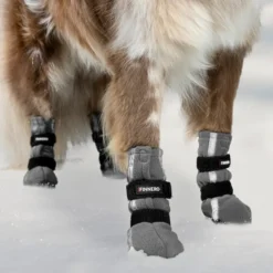 FINNERO Halla Reflex Hundskor 4-pack Grå