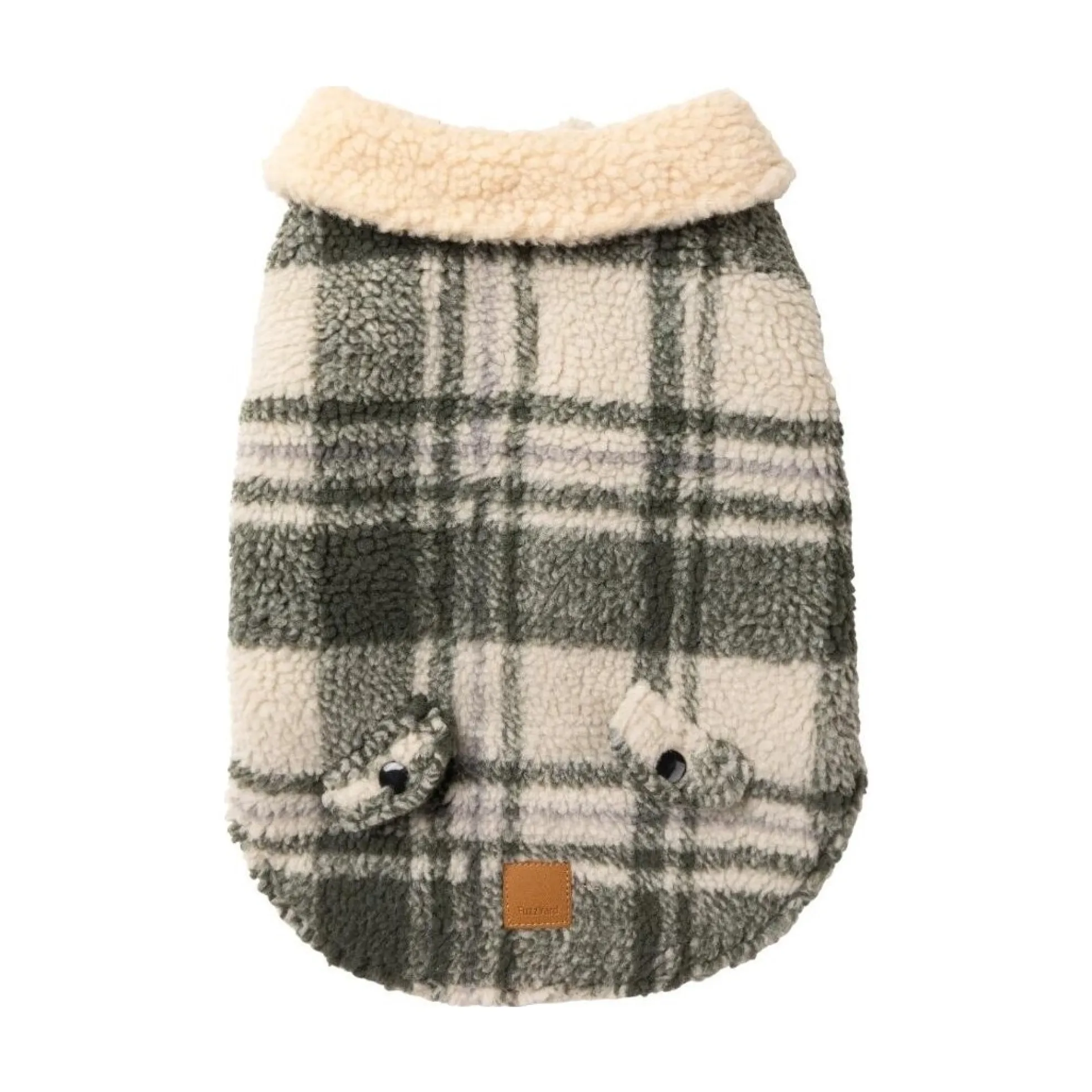 FuzzYard Pet Products FuzzYard Lumber jacket 25 Money Green/ Cream