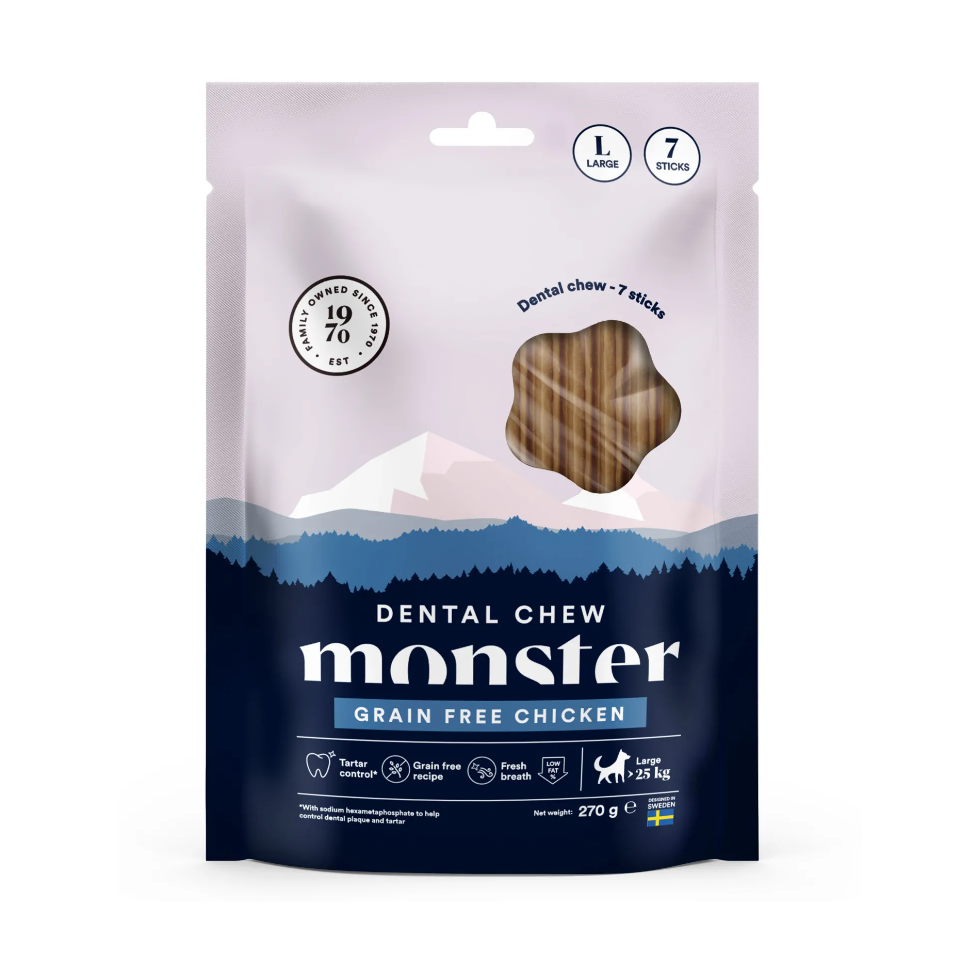 Monster Dog Dental Chew Grain Free Chicken Large
