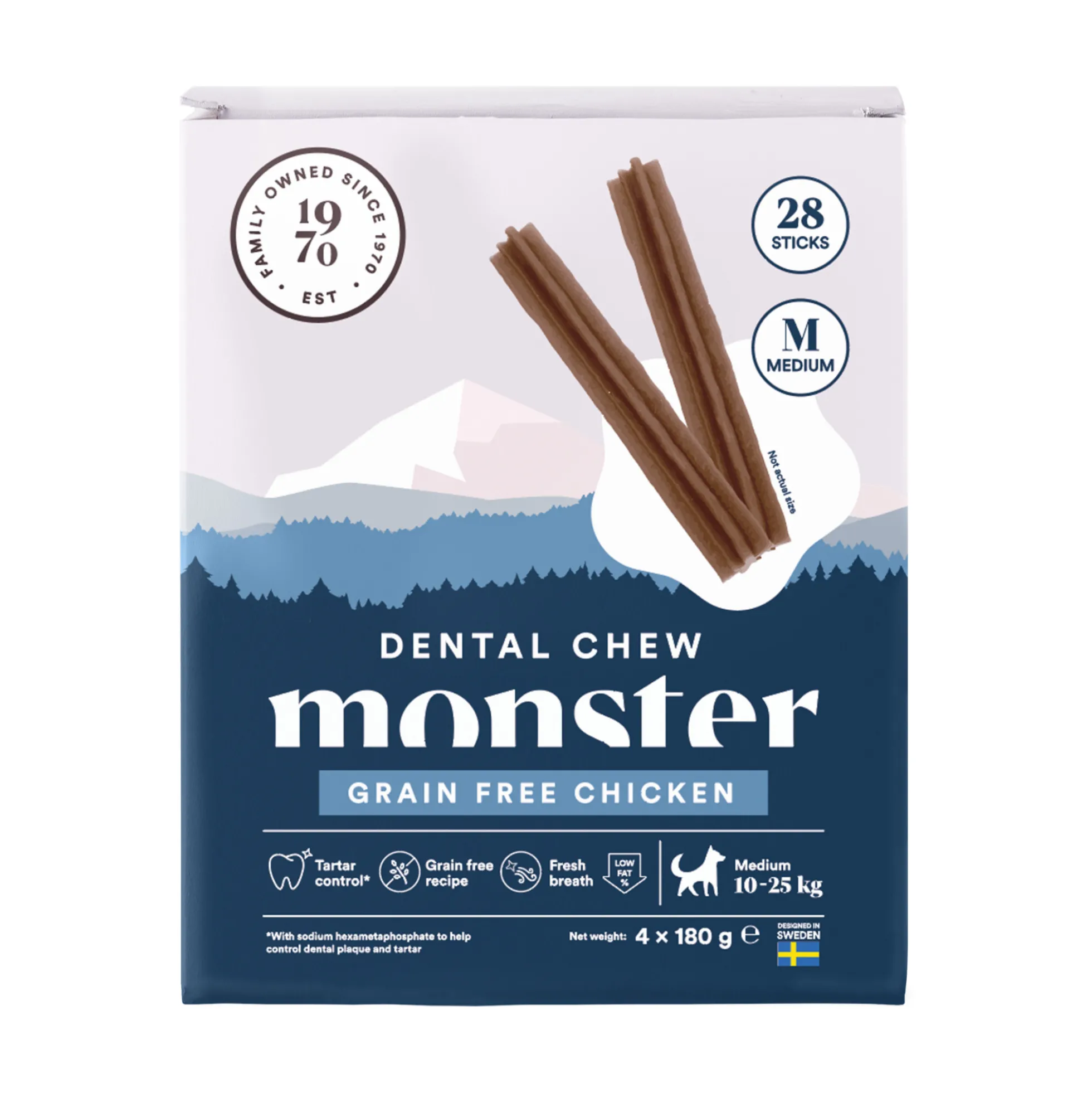 Monster Dog Dental Chew Grain Free Chicken Medium