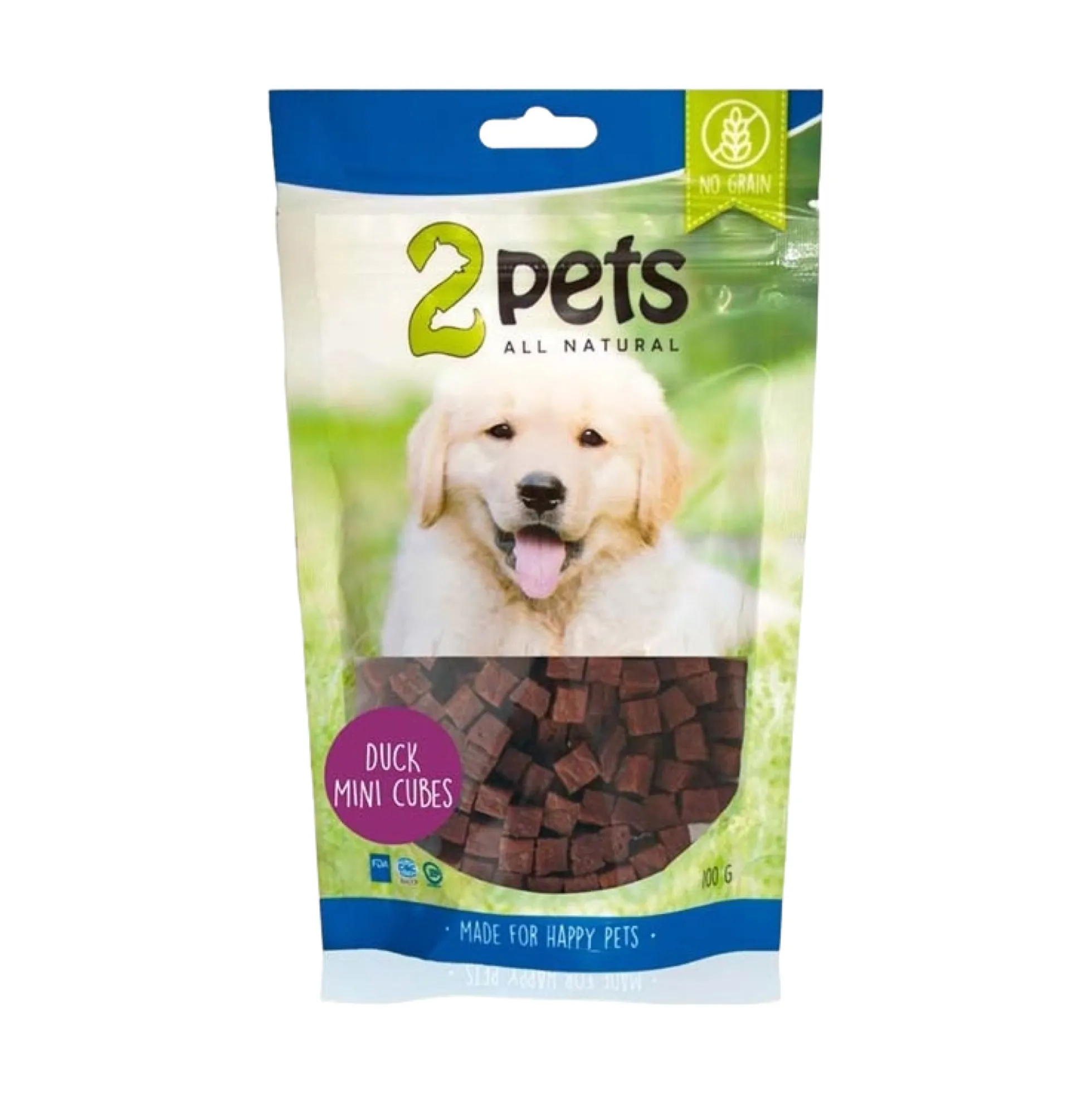 2pets Dogsnack Mini Cubes Duck