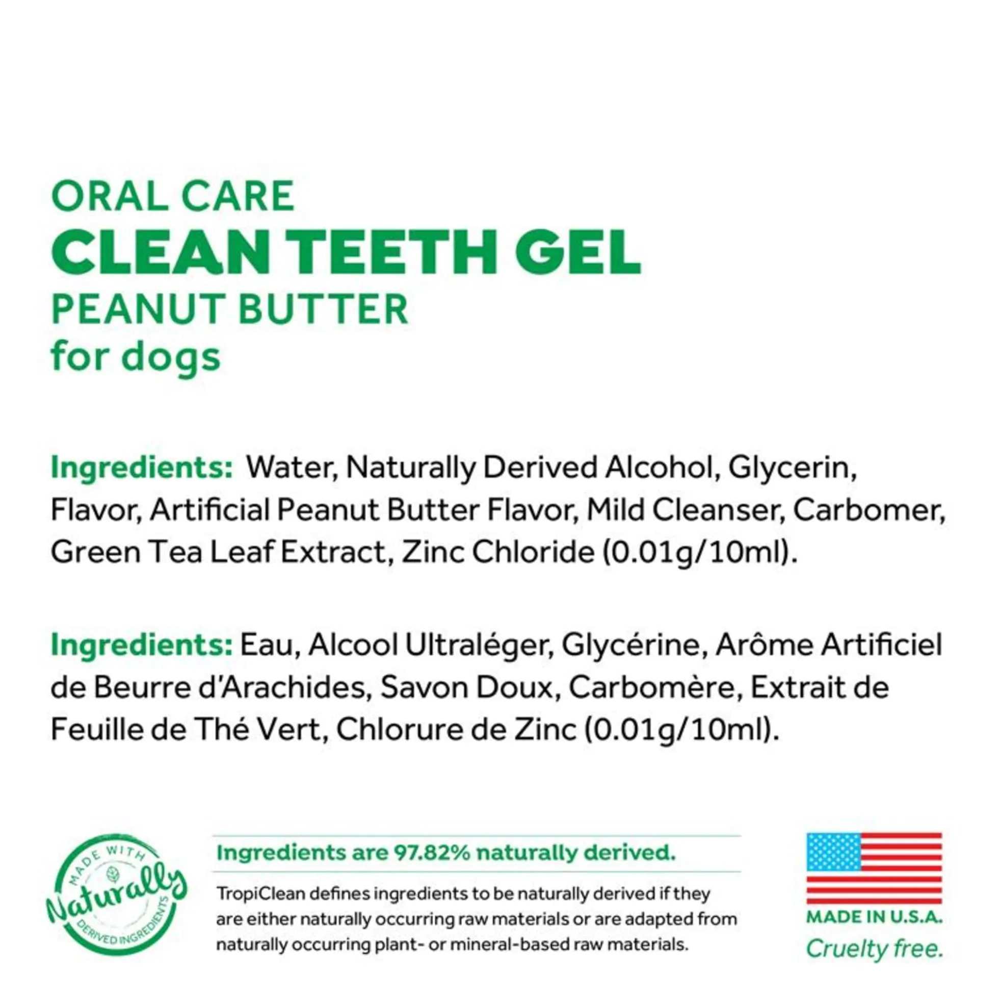 TropiClean Clean Teeth Oral Care Gel Peanut Butter