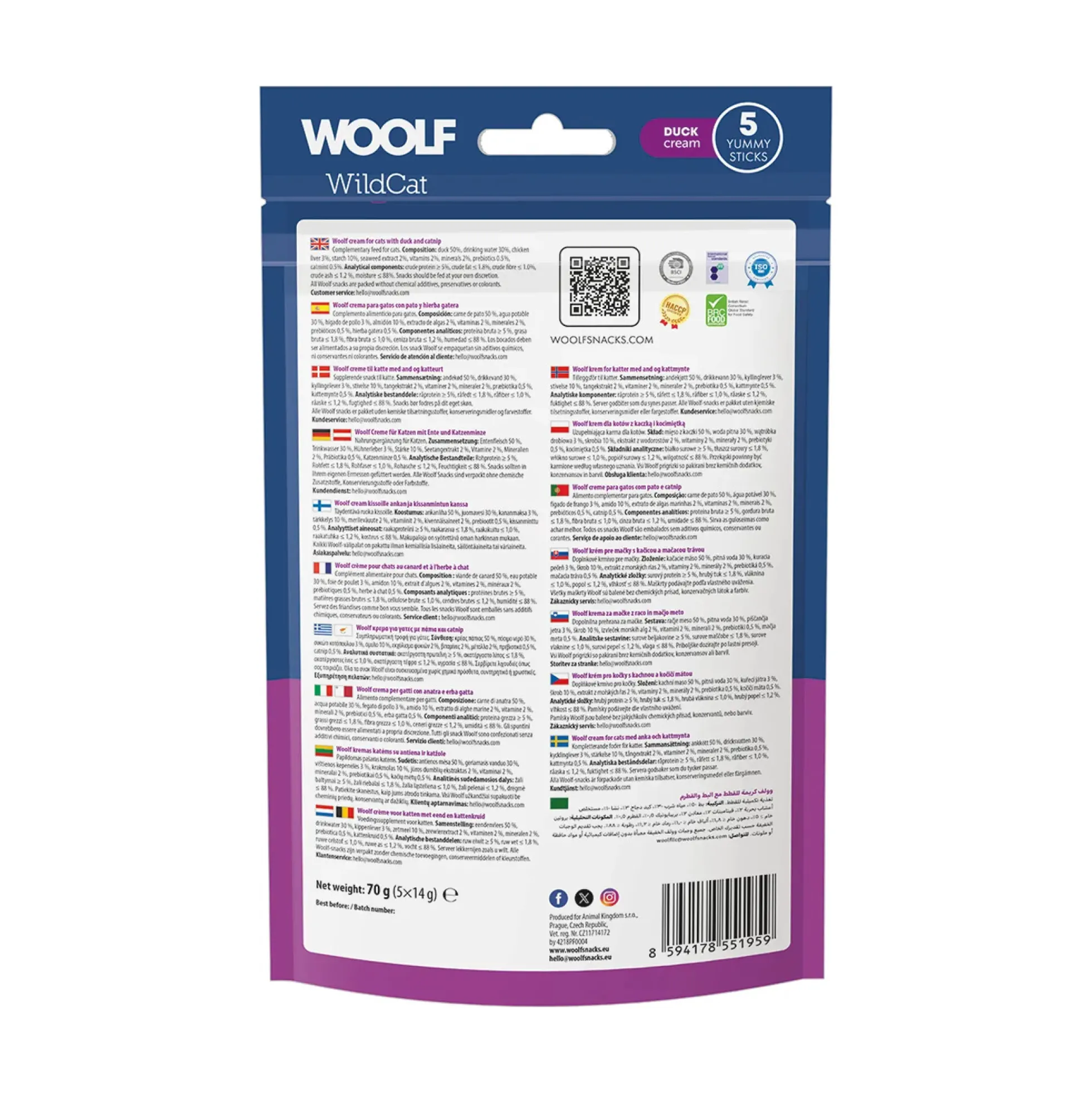 WOOLF Wildcat Cream Duck & Catnip